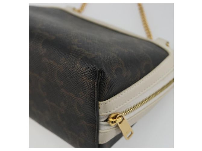 Céline CELINE Triomphe Chain Schultertasche PVC Black Gold Auth 191964A Schwarz Golden - Ansicht 17