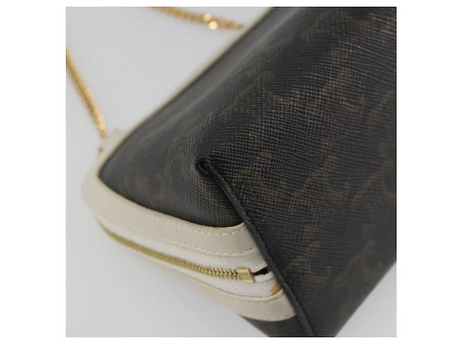 Céline CELINE Triomphe Chain Schultertasche PVC Black Gold Auth 191964A Schwarz Golden - Ansicht 18