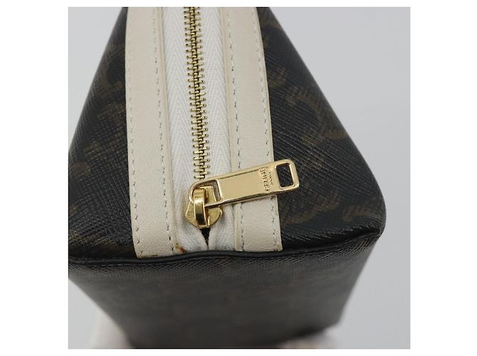 Céline CELINE Triomphe Chain Schultertasche PVC Black Gold Auth 191964A Schwarz Golden - Ansicht 19