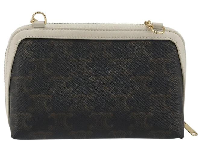 Céline CELINE Triomphe Chain Schultertasche PVC Black Gold Auth 191964A Schwarz Golden - Ansicht 2