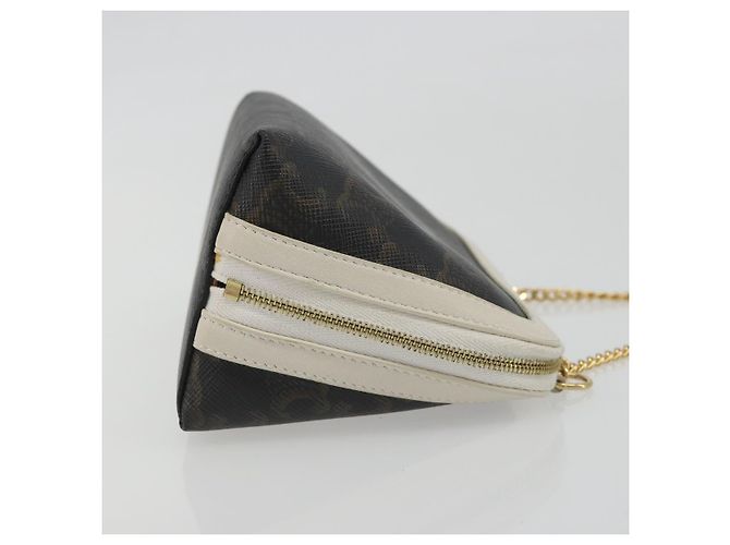 Céline CELINE Triomphe Chain Schultertasche PVC Black Gold Auth 191964A Schwarz Golden - Ansicht 3
