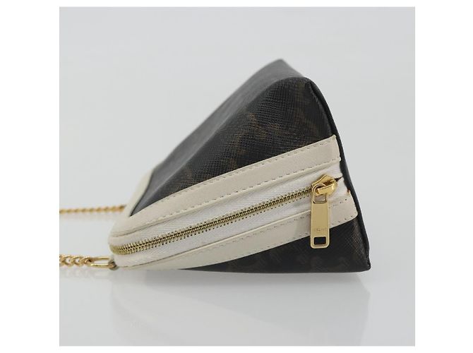 Céline CELINE Triomphe Chain Schultertasche PVC Black Gold Auth 191964A Schwarz Golden - Ansicht 5
