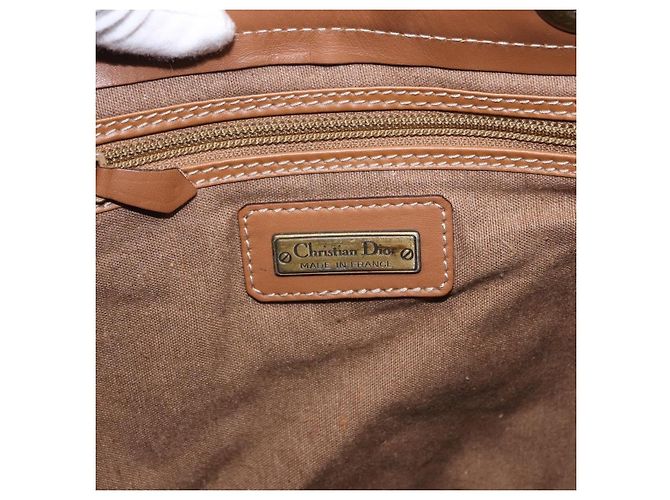 Borsa a tracolla Christian Dior Honeycomb Canvas PVC Beige Auth 191990 - vista 11