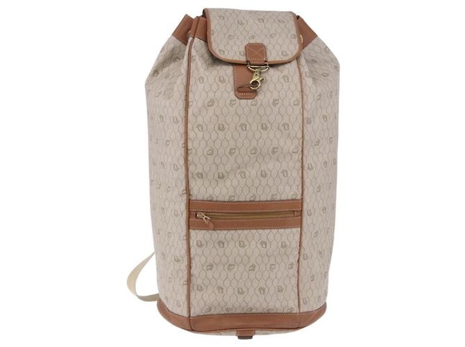 Borsa a tracolla Christian Dior Honeycomb Canvas PVC Beige Auth 191990 - vista 13