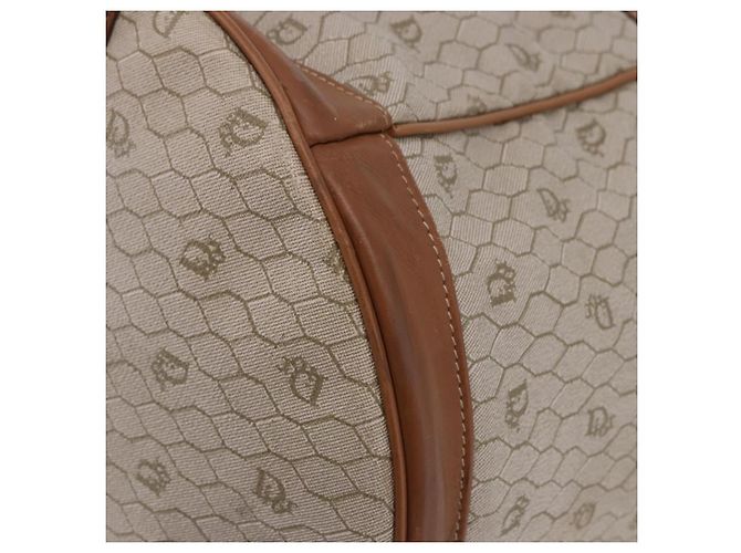 Borsa a tracolla Christian Dior Honeycomb Canvas PVC Beige Auth 191990 - vista 14