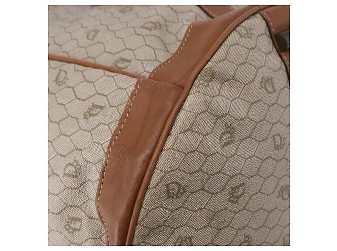 Borsa a tracolla Christian Dior Honeycomb Canvas PVC Beige Auth 191990 - vista 15