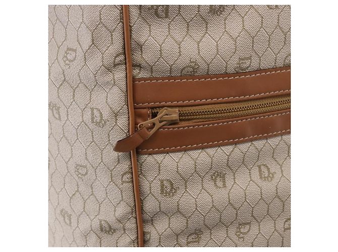 Borsa a tracolla Christian Dior Honeycomb Canvas PVC Beige Auth 191990 - vista 18