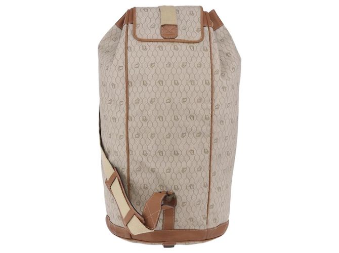 Borsa a tracolla Christian Dior Honeycomb Canvas PVC Beige Auth 191990 - vista 2