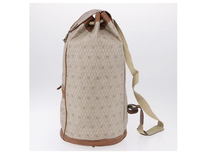 Borsa a tracolla Christian Dior Honeycomb Canvas PVC Beige Auth 191990 - vista 3