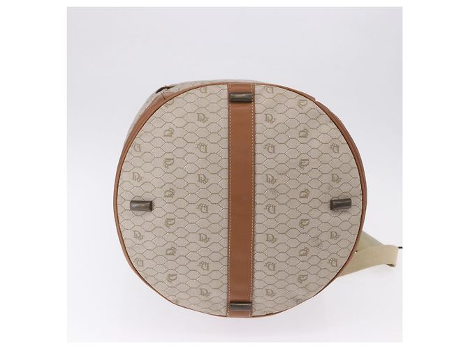 Borsa a tracolla Christian Dior Honeycomb Canvas PVC Beige Auth 191990 - vista 5
