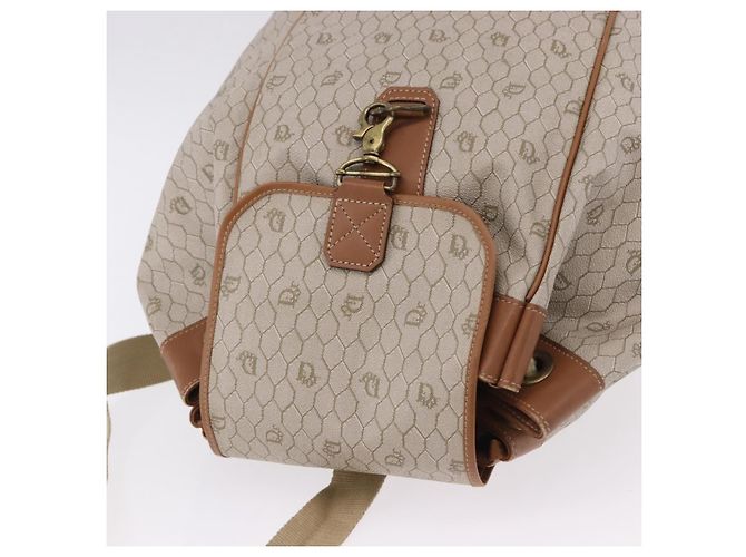 Borsa a tracolla Christian Dior Honeycomb Canvas PVC Beige Auth 191990 - vista 6
