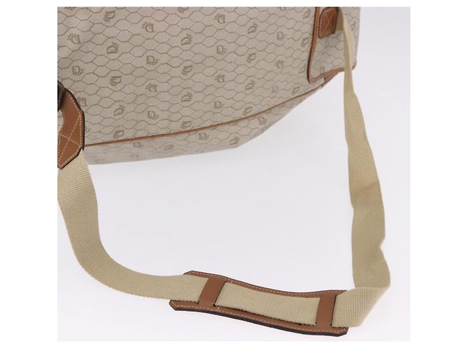 Borsa a tracolla Christian Dior Honeycomb Canvas PVC Beige Auth 191990 - vista 7