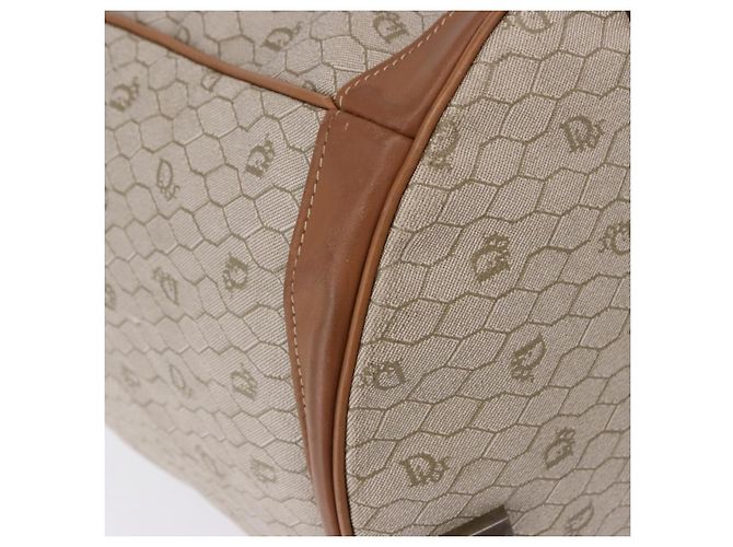 Borsa a tracolla Christian Dior Honeycomb Canvas PVC Beige Auth 191990 - vista 9