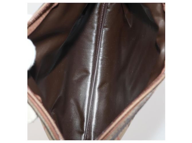 Borsa a Pochette Burberrys Nova Check Nylon Pelle Canvas 6 Set Beige Auth 190007 Nero - vista 12