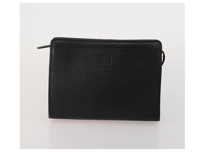 Borsa a Pochette Burberrys Nova Check Nylon Pelle Canvas 6 Set Beige Auth 190007 Nero - vista 13