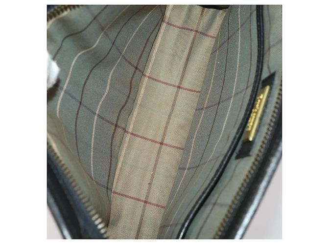 Borsa a Pochette Burberrys Nova Check Nylon Pelle Canvas 6 Set Beige Auth 190007 Nero - vista 16