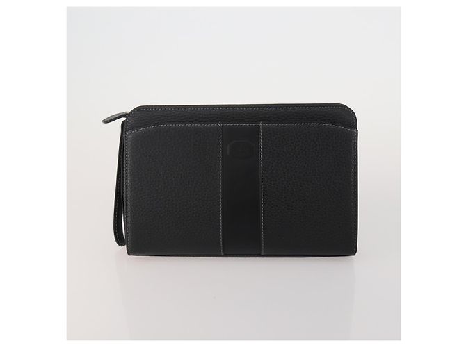 Borsa a Pochette Burberrys Nova Check Nylon Pelle Canvas 6 Set Beige Auth 190007 Nero - vista 2