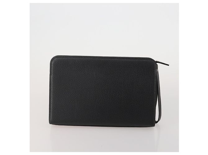 Borsa a Pochette Burberrys Nova Check Nylon Pelle Canvas 6 Set Beige Auth 190007 Nero - vista 3