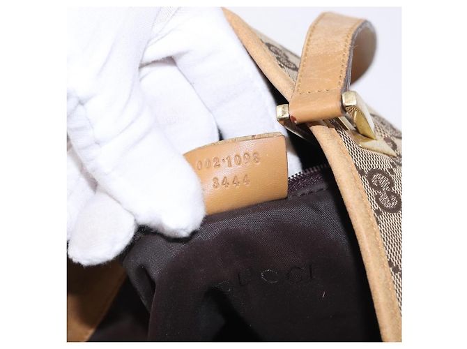 Borsa Tote GUCCI GG Canvas Beige Tono Oro 002 1098 Auth gh2244 - vista 12