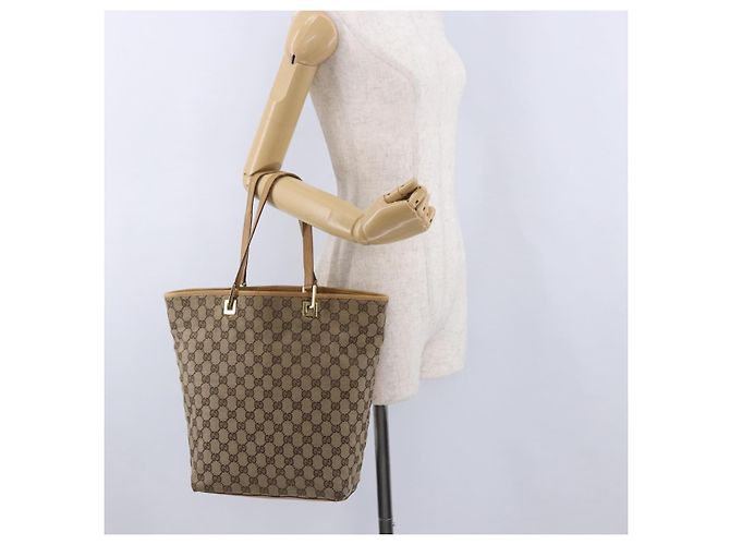 Borsa Tote GUCCI GG Canvas Beige Tono Oro 002 1098 Auth gh2244 - vista 22