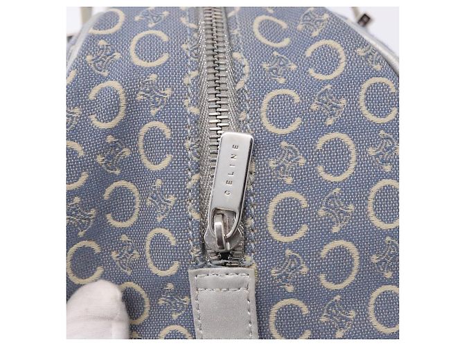 Céline Sac à main CELINE C Macadam Canvas Bleu Argent Auth 194875A Argenté - vue 10