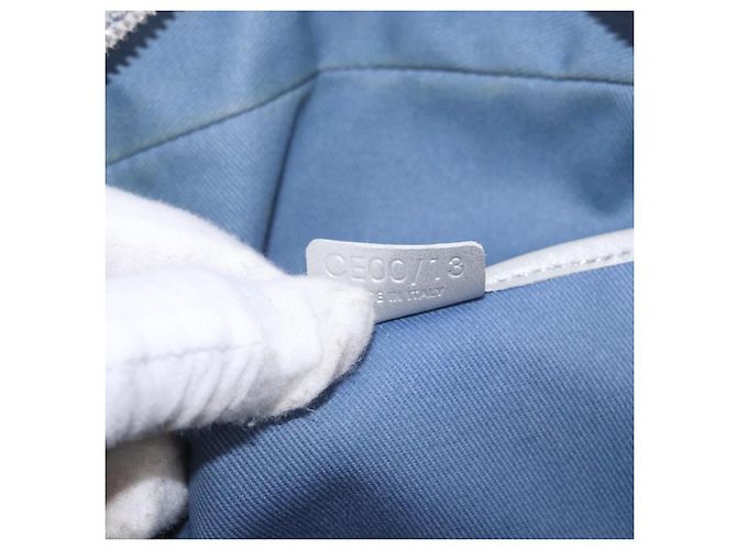 Céline Sac à main CELINE C Macadam Canvas Bleu Argent Auth 194875A Argenté - vue 12