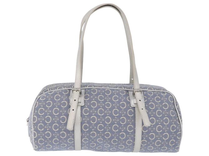 Céline Sac à main CELINE C Macadam Canvas Bleu Argent Auth 194875A Argenté - vue 13