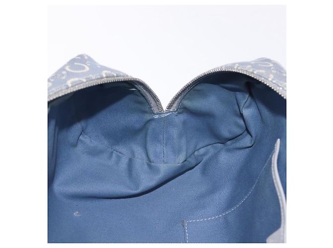 Céline Sac à main CELINE C Macadam Canvas Bleu Argent Auth 194875A Argenté - vue 19