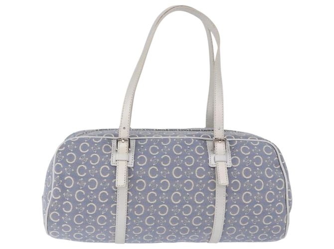 Céline Sac à main CELINE C Macadam Canvas Bleu Argent Auth 194875A Argenté - vue 2