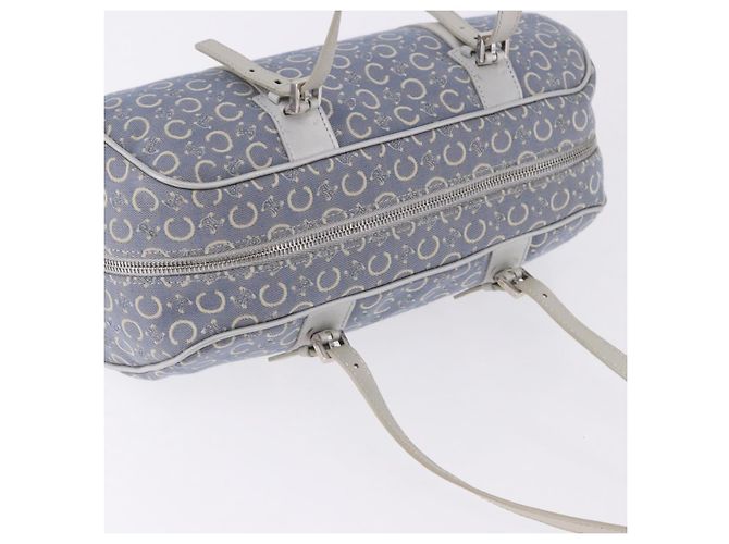 Céline Sac à main CELINE C Macadam Canvas Bleu Argent Auth 194875A Argenté - vue 6