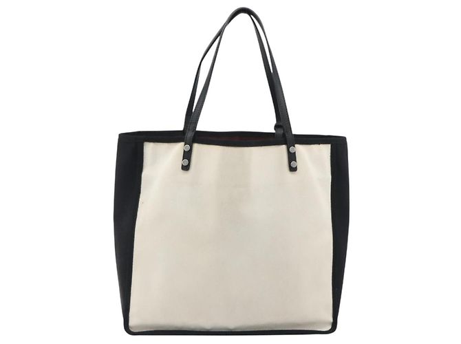 Borsa Tote CHANEL Let's Lemon Canvas Beige Silver CC Auth 193780V Argento - vista 2