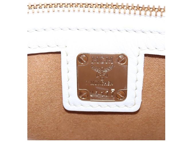 Borsa a tracolla MCM Vicetos in pelle marrone e oro Auth ka5518A - vista 12