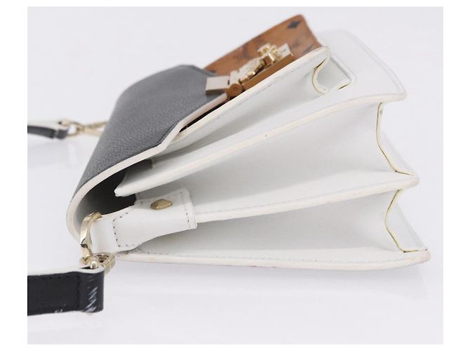 Borsa a tracolla MCM Vicetos in pelle marrone e oro Auth ka5518A - vista 4