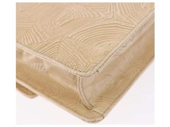 Borsa PRADA Tartaruga in pelle goffrata Ivory Silver Auth 192493A Argento Crudo - vista 16