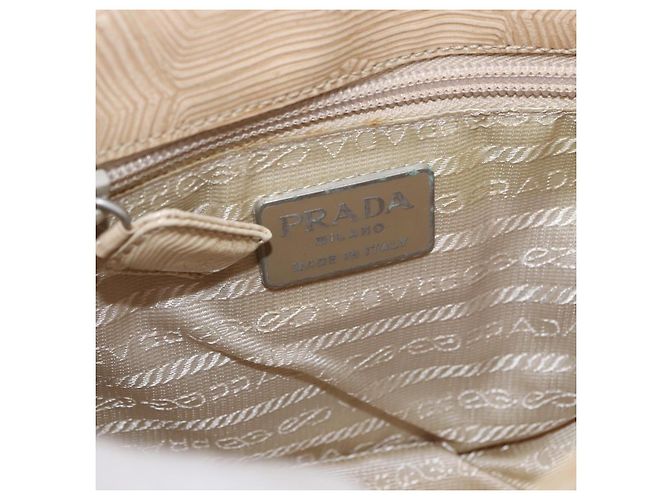 Borsa PRADA Tartaruga in pelle goffrata Ivory Silver Auth 192493A Argento Crudo - vista 18