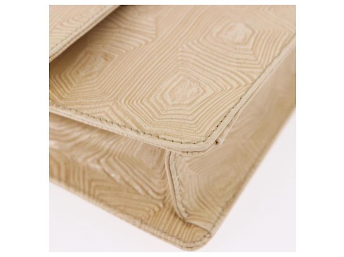 Borsa PRADA Tartaruga in pelle goffrata Ivory Silver Auth 192493A Argento Crudo - vista 8