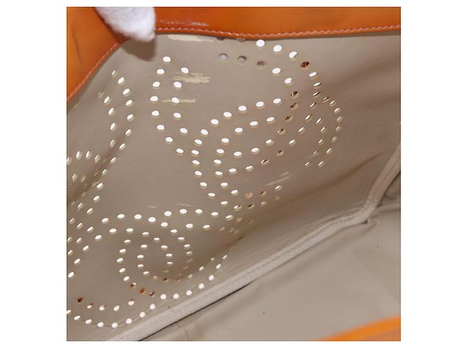 CHANEL Chain Tote Bag Lackleder Orange Silver CC Auth gh2250 Silber - Ansicht 11