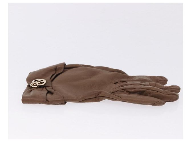 GUCCI Handschuhe Leder Braun Auth 191970V - Ansicht 12