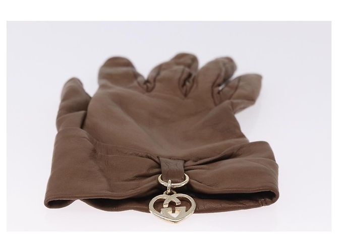 GUCCI Handschuhe Leder Braun Auth 191970V - Ansicht 15