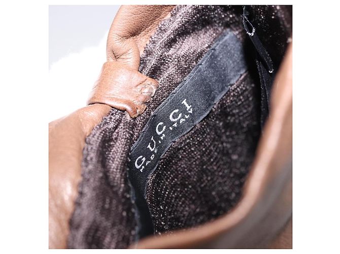 GUCCI Handschuhe Leder Braun Auth 191970V - Ansicht 17