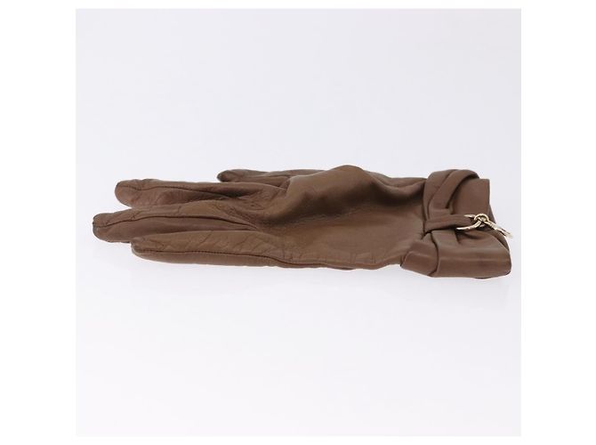 GUCCI Handschuhe Leder Braun Auth 191970V - Ansicht 5