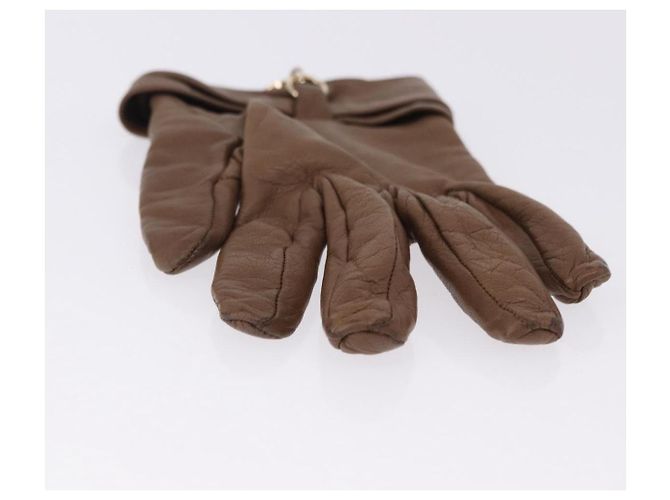 GUCCI Handschuhe Leder Braun Auth 191970V - Ansicht 6