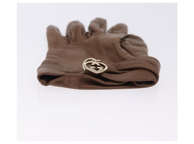 GUCCI Handschuhe Leder Braun Auth 191970V - Ansicht 7