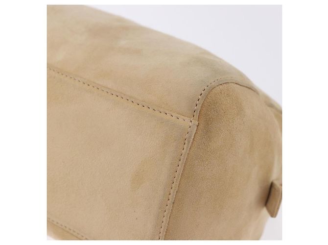 Borsa a mano PRADA Suede Beige Gold Auth 194377A D'oro - vista 16