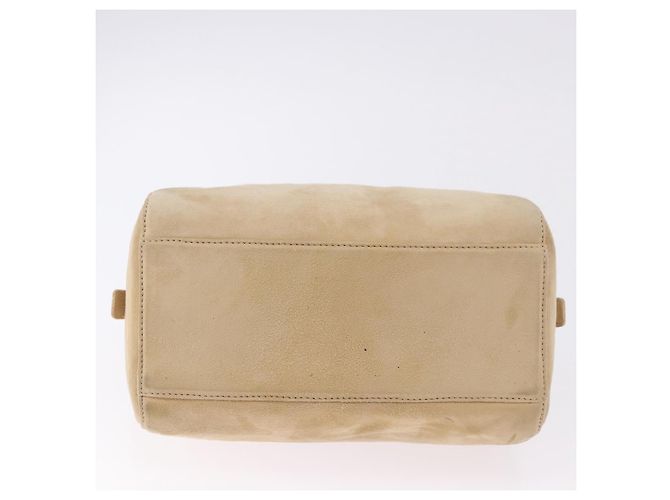 Borsa a mano PRADA Suede Beige Gold Auth 194377A D'oro - vista 5
