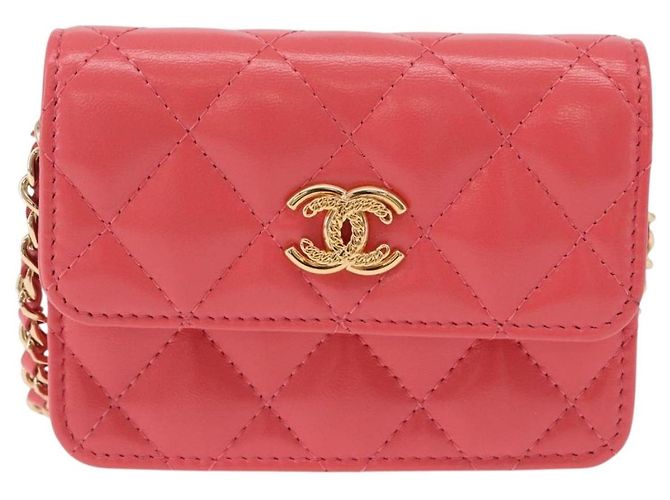 Borsa a tracolla CHANEL Mini Matelasse 12 in pelle Pink Gold CC Auth 193927M Rosa D'oro - vista 13