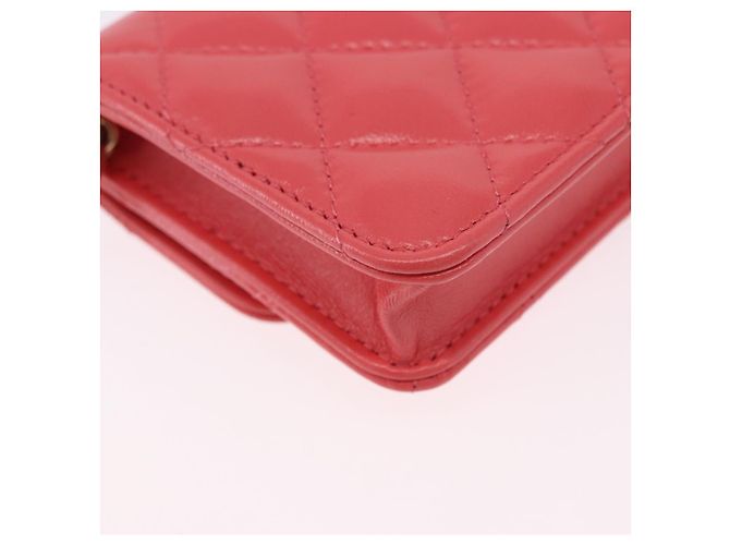 Borsa a tracolla CHANEL Mini Matelasse 12 in pelle Pink Gold CC Auth 193927M Rosa D'oro - vista 15