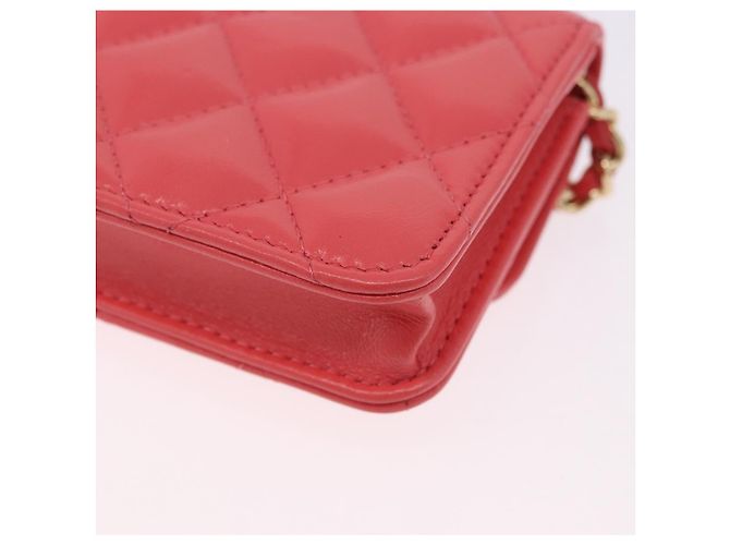 Borsa a tracolla CHANEL Mini Matelasse 12 in pelle Pink Gold CC Auth 193927M Rosa D'oro - vista 16