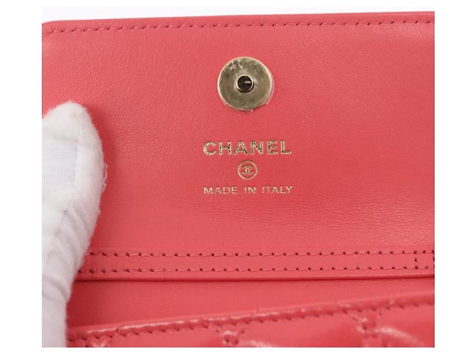 Borsa a tracolla CHANEL Mini Matelasse 12 in pelle Pink Gold CC Auth 193927M Rosa D'oro - vista 19