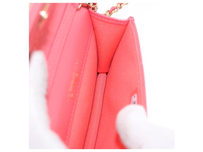 Borsa a tracolla CHANEL Mini Matelasse 12 in pelle Pink Gold CC Auth 193927M Rosa D'oro - vista 21